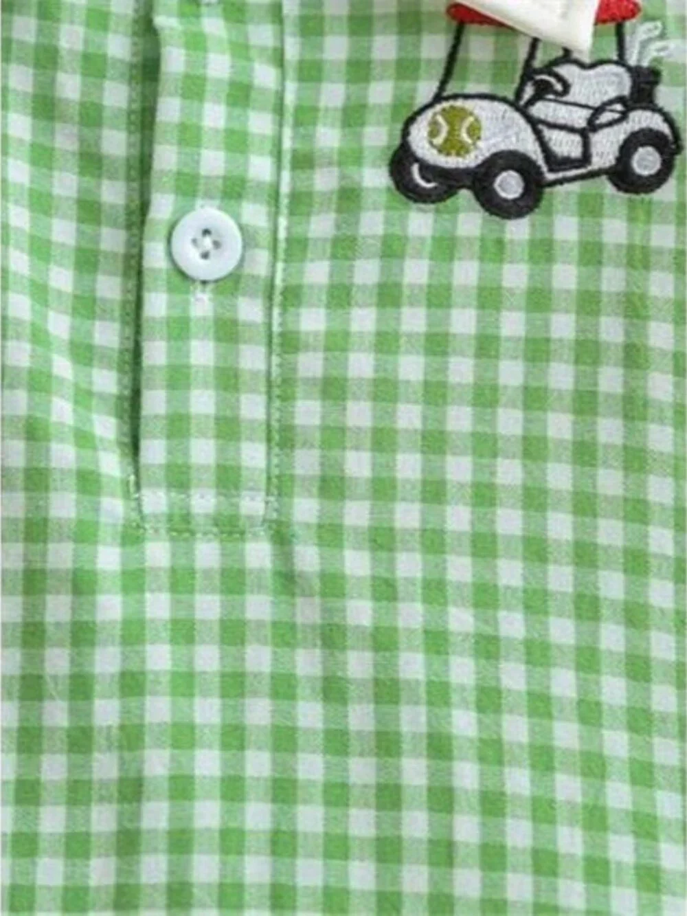 Children's Gingham Ruffle Hem Polo Dress
